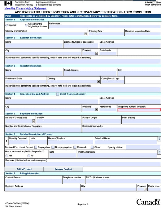 Phytosanitary Certificate
